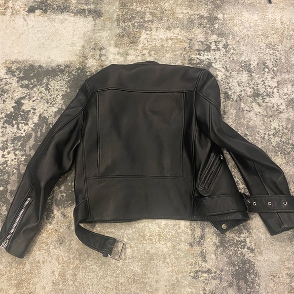 ACNE STUDIOS Lewis Asymmetric Leather Jacket In Black - Picture 9 of 14